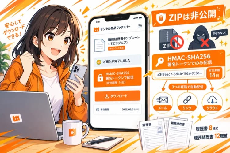 デジタル商品ファクトリー — 書類テンプレートのダウンロード販売 の画面 2
