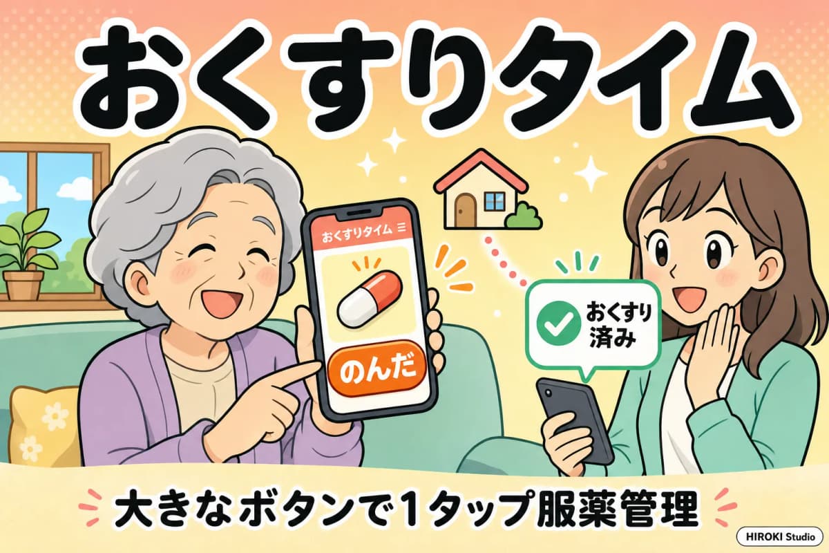 おくすりタイム（iOSアプリ）の紹介イラスト