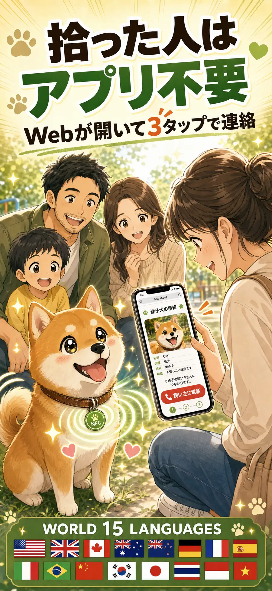 NFCドッグタグ — 迷子犬を最速で家族にの画面 2枚目
