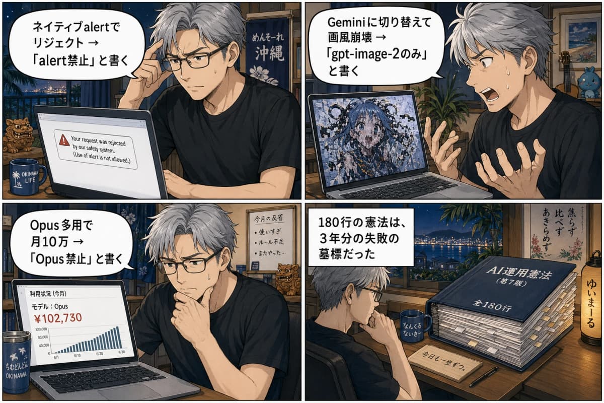 CLAUDE.mdの細則1つ1つに、失敗エピソードが眠っている