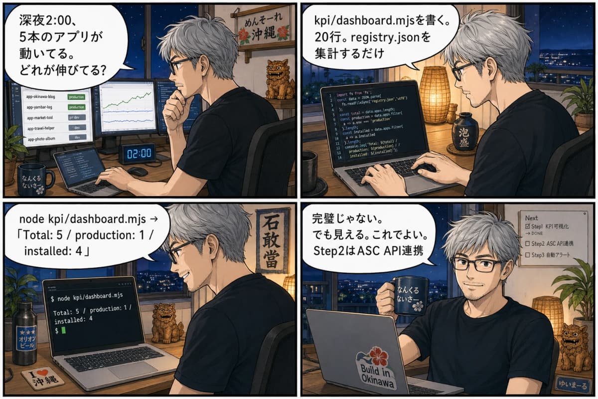 20行のダッシュボードが、月300万円までの羅針盤になる
