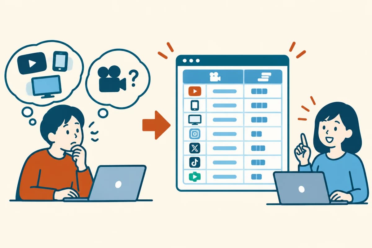 表で「確定」させたものを表すイラスト