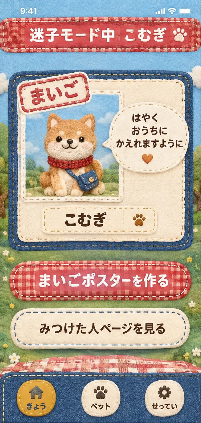 フェルト人形のピクニック:迷子モードのホーム