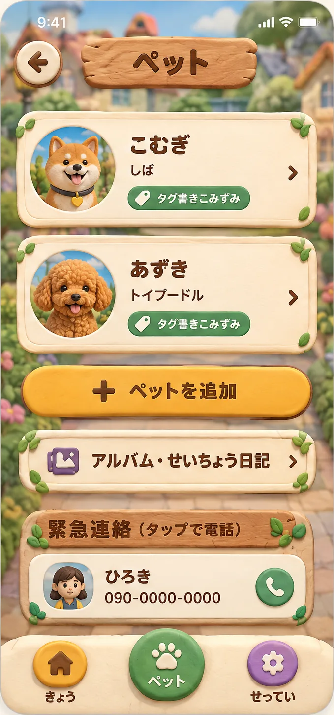 おさんぽの町:ペットの一覧