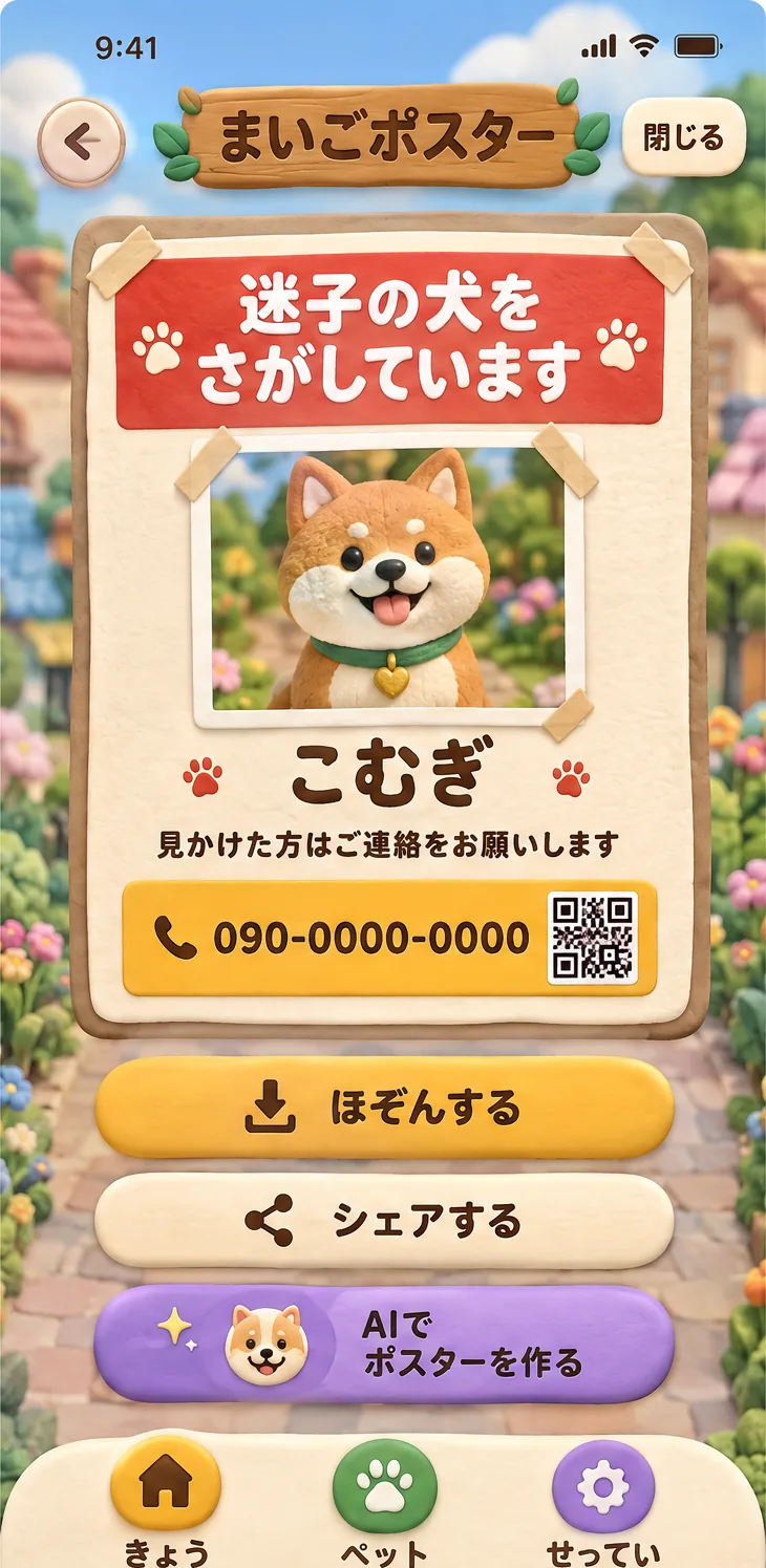 おさんぽの町:まいごポスター