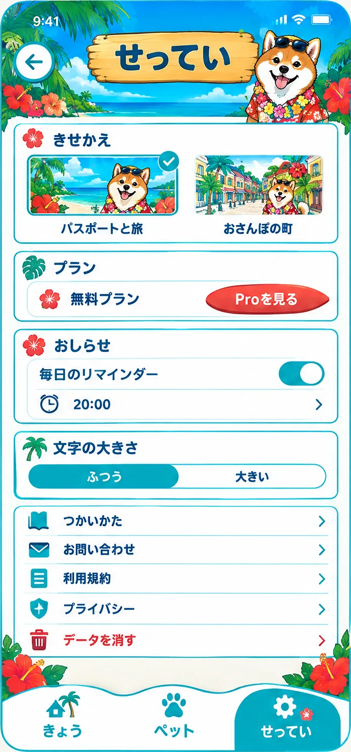南国リゾート:せってい