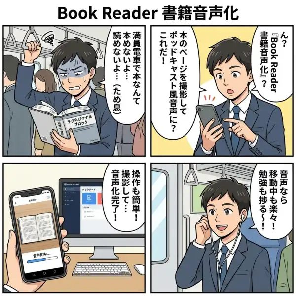 Book Reader - 書籍音声化アプリの4コマ漫画