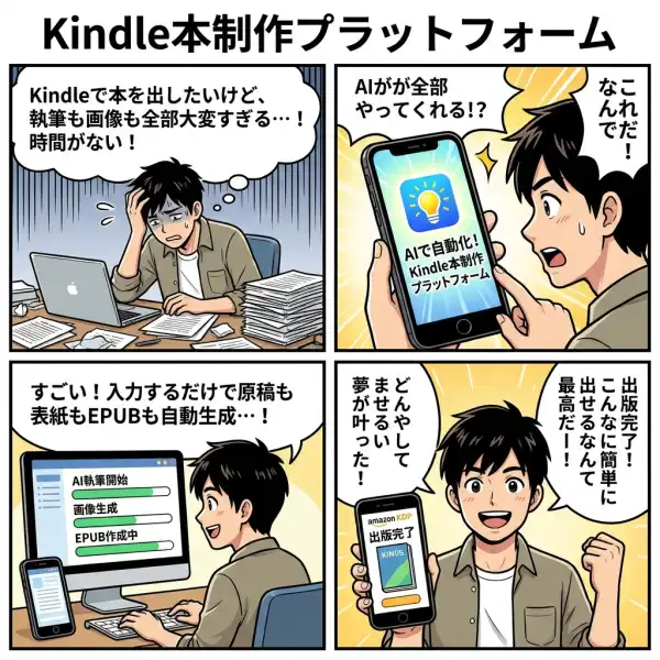 Kindle本制作プラットフォームの4コマ漫画