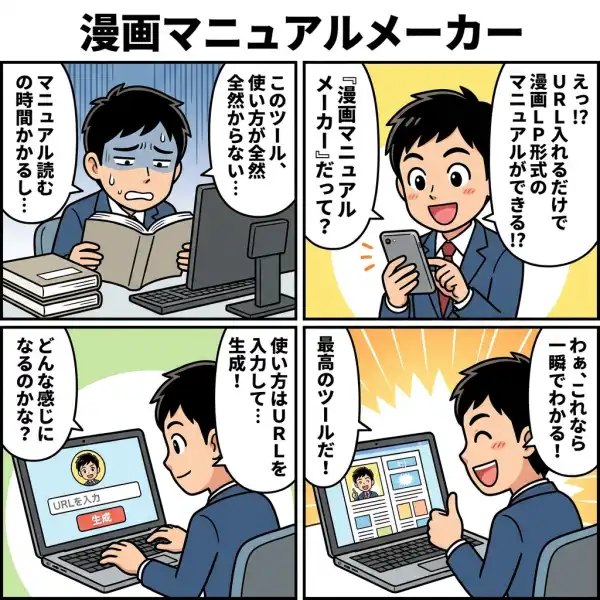 漫画マニュアルメーカーの4コマ漫画