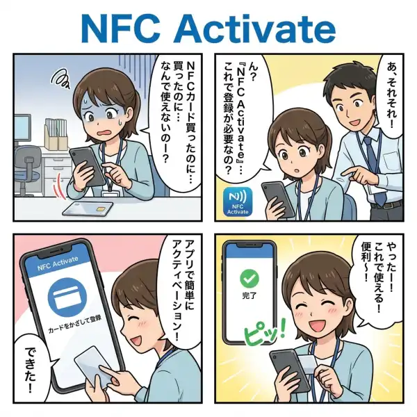 NFC Activateの4コマ漫画