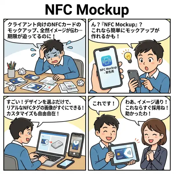 NFC Mockupの4コマ漫画