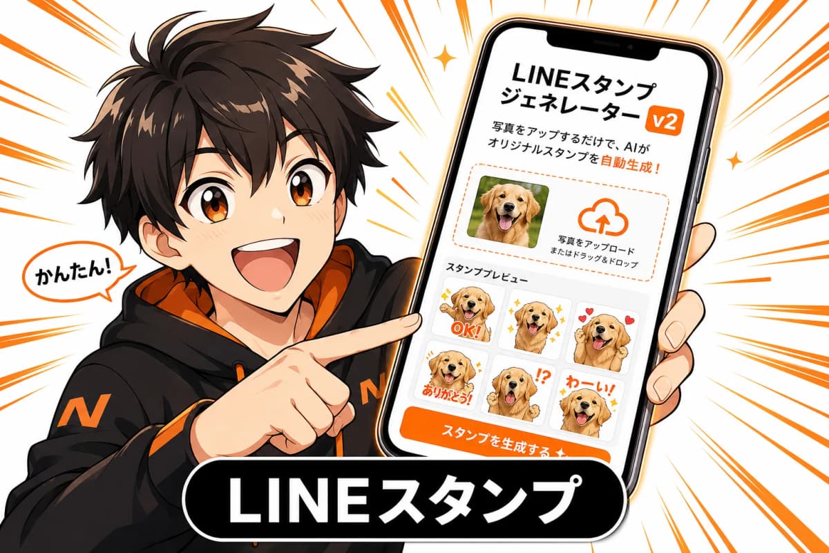 LINEスタンプジェネレーター v2の画面
