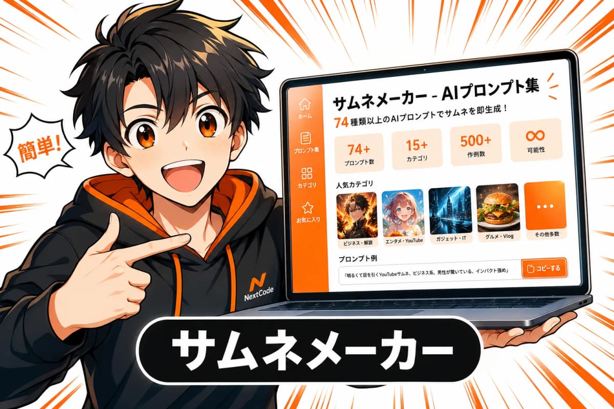 サムネメーカー - AIプロンプト集の画面