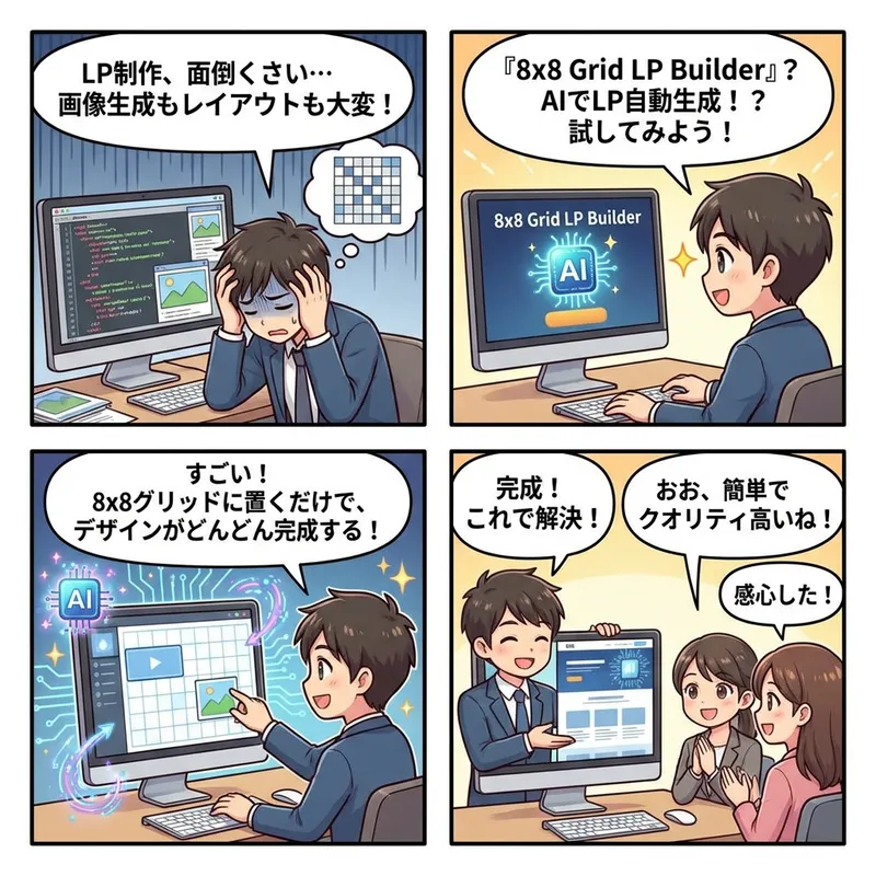 8x8 Grid LP Builder の画面 2