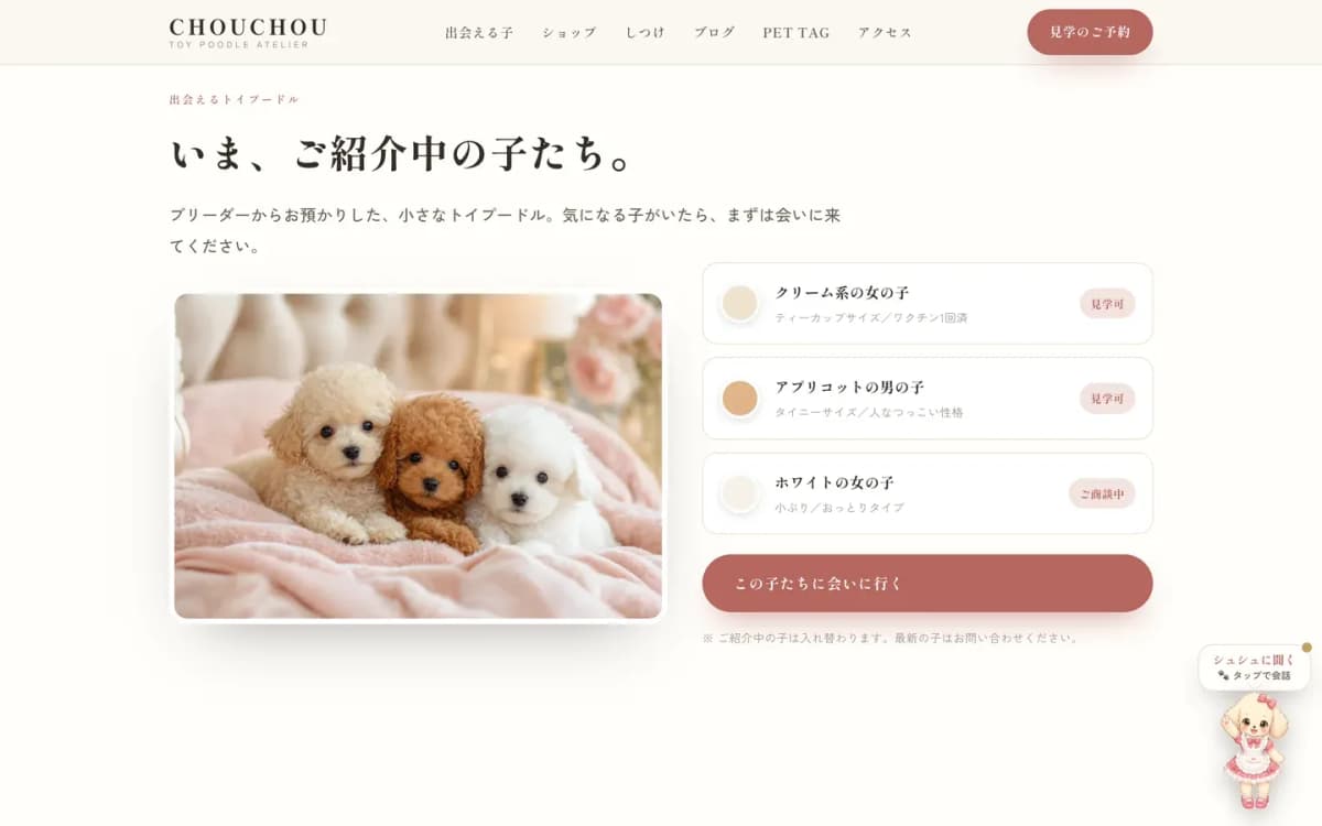CHOUCHOU(トイプードル専門店) の画面 4