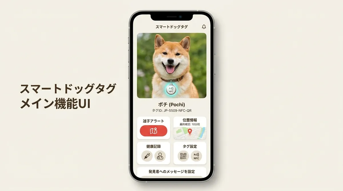 NFC+QRコード搭載の迷子タグで愛犬の安全を守る