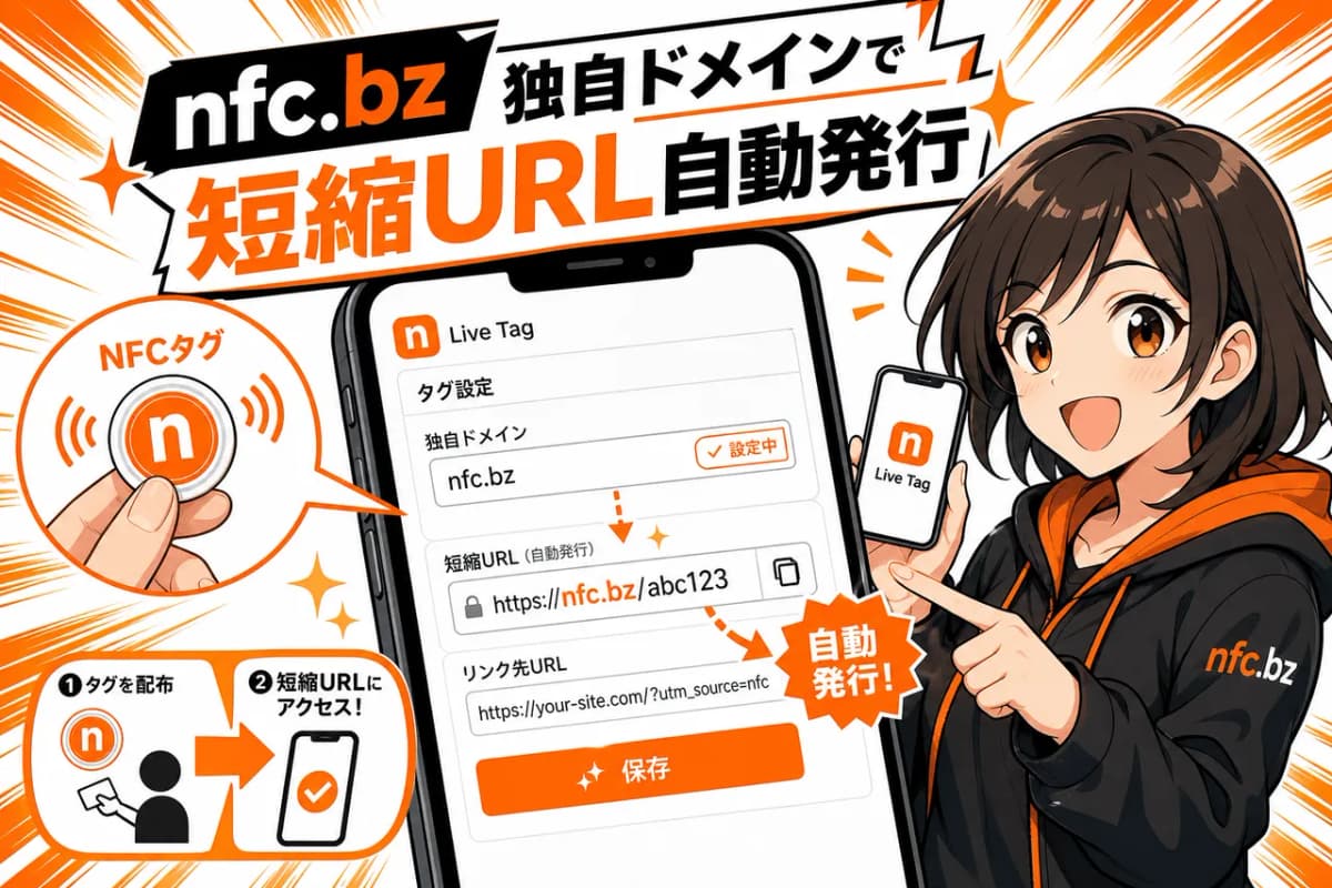 nfc.bz 独自ドメインで短縮URL自動発行