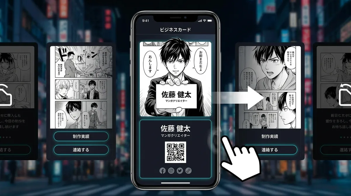12枚の漫画スワイプ体験