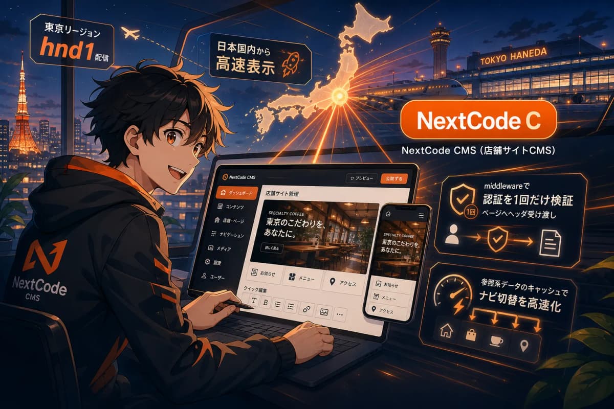 NextCode CMS(店舗サイトCMS) の画面 1