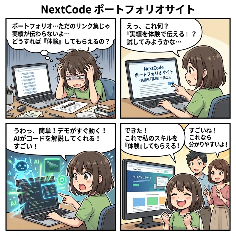 NextCode ポートフォリオサイト の画面 2