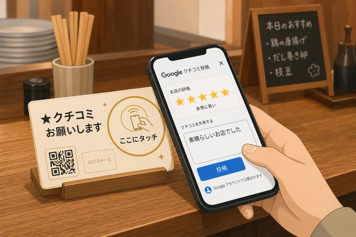 NFCタッチでクチコミ投稿画面が即起動