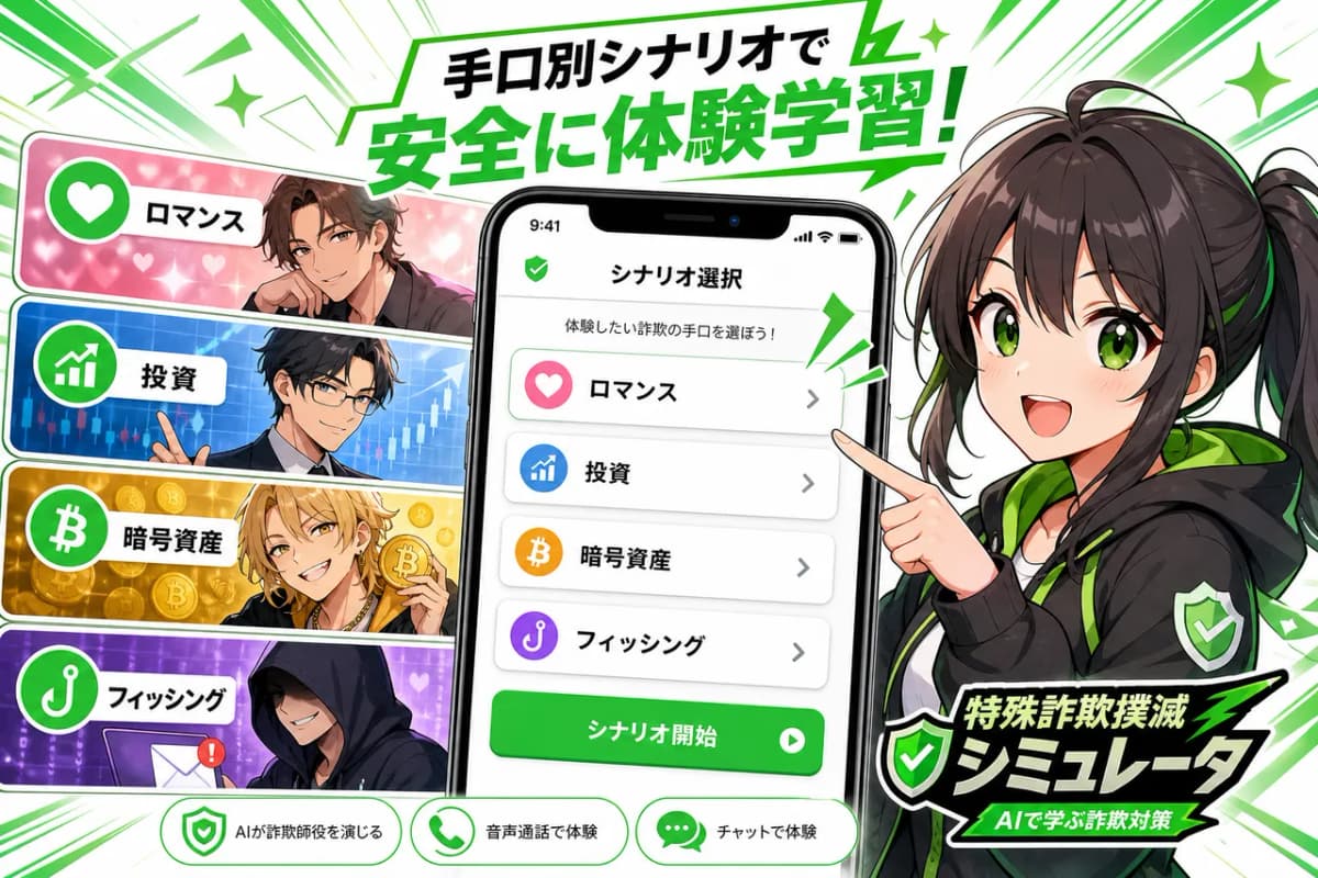 特殊詐欺撲滅シミュレータ — AIで学ぶ詐欺対策 の画面 2