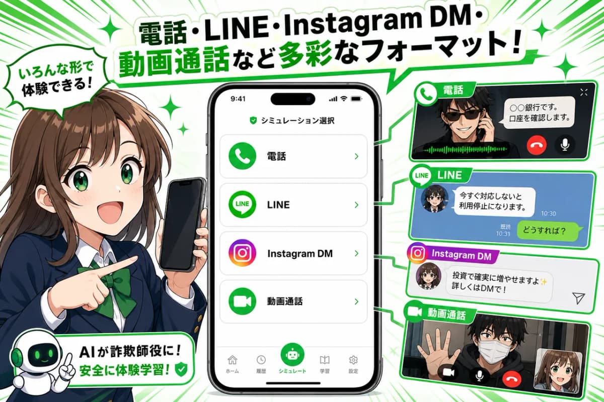 特殊詐欺撲滅シミュレータ — AIで学ぶ詐欺対策 の画面 3