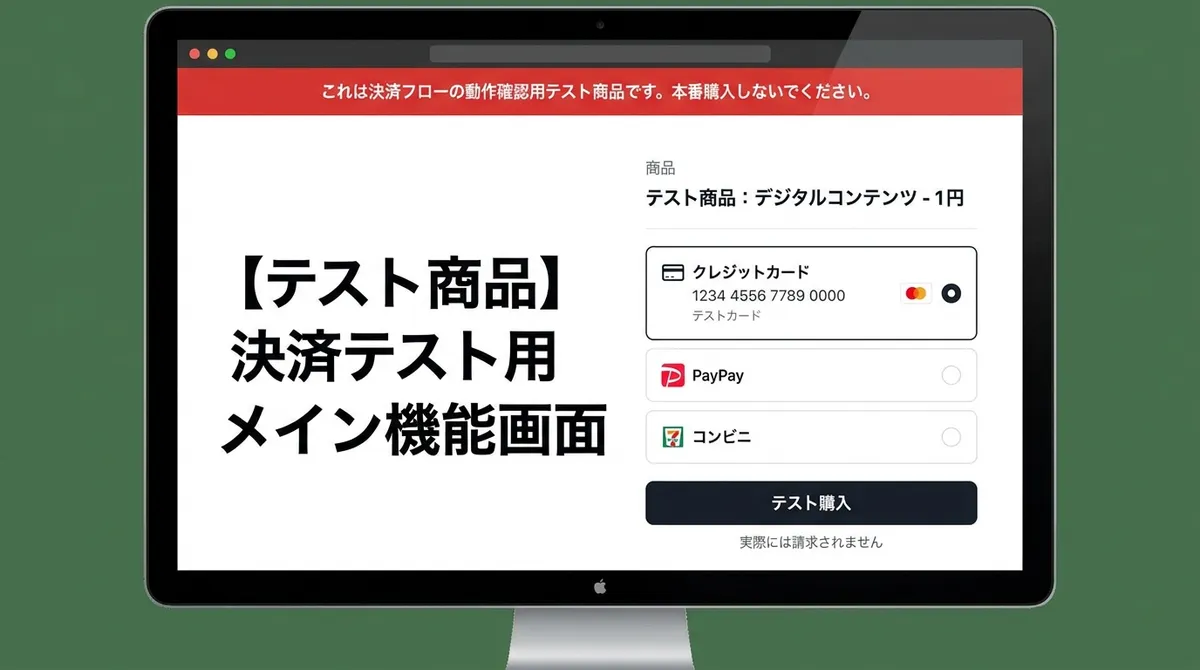 決済フローの動作確認用テスト商品です(本番購入しないでください)