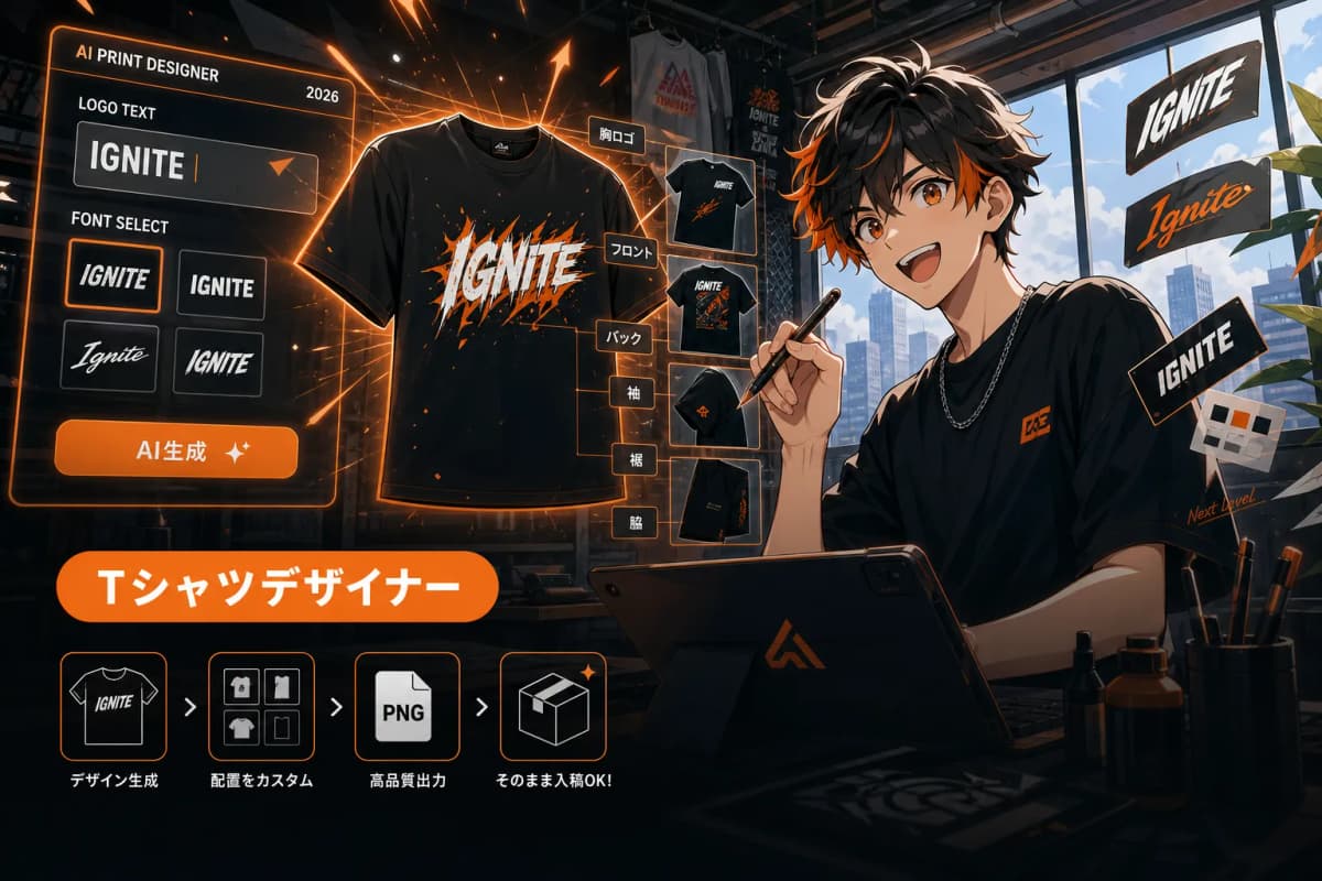 Tシャツデザイナー(AIプリント生成) の画面 1