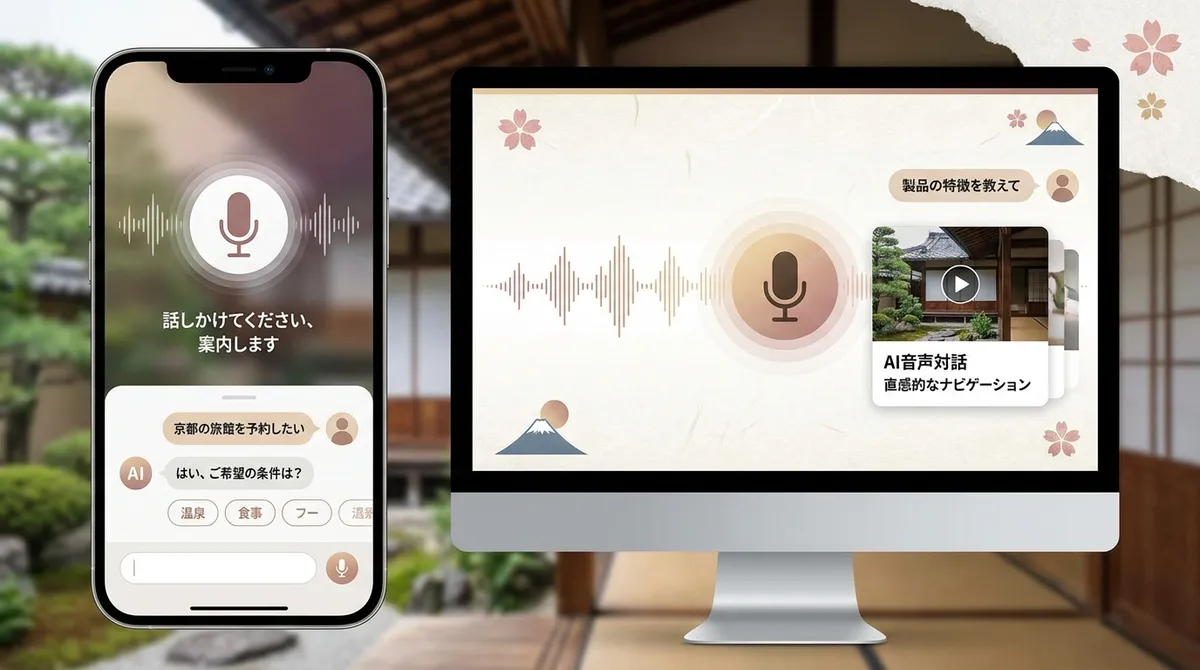話しかけるだけで案内が進む「音声ランディングページ」