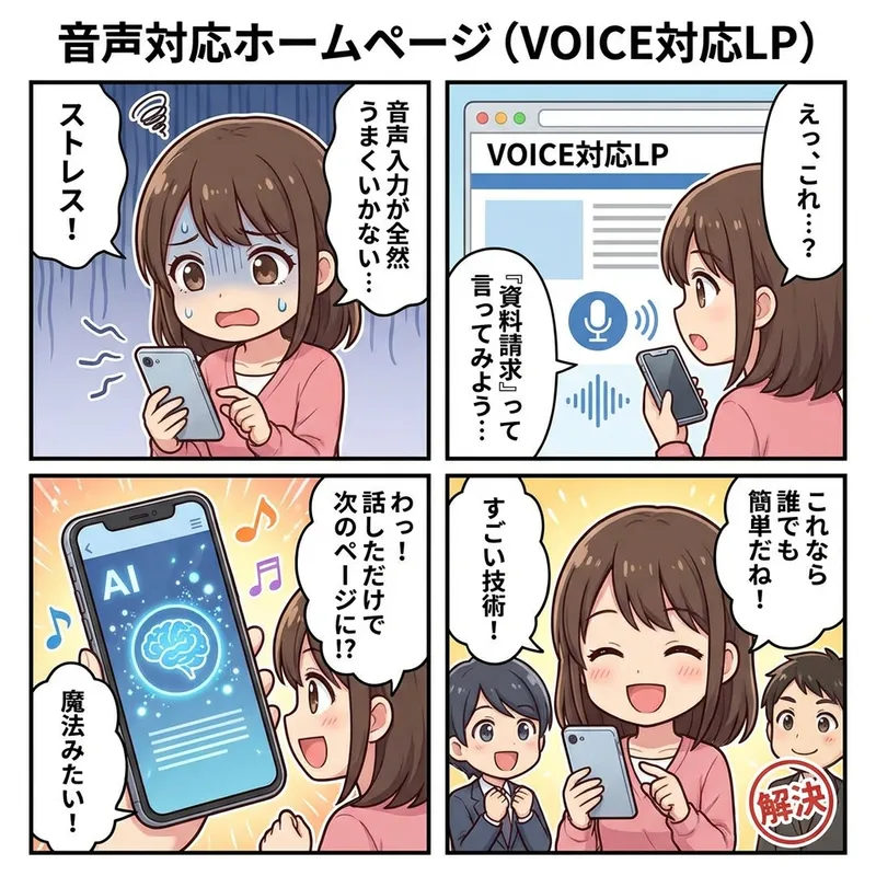 音声対応ホームページ(VOICE対応LP) の画面 2
