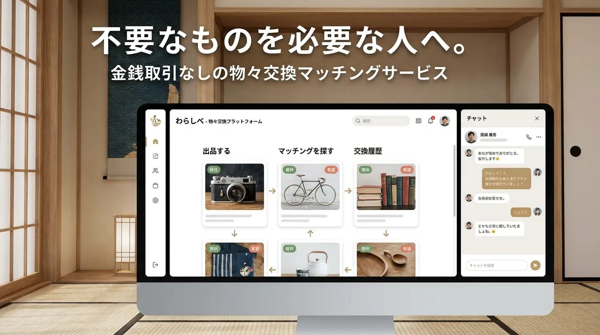 不要なものを必要な人へ。金銭取引なしの物々交換マッチングサービス